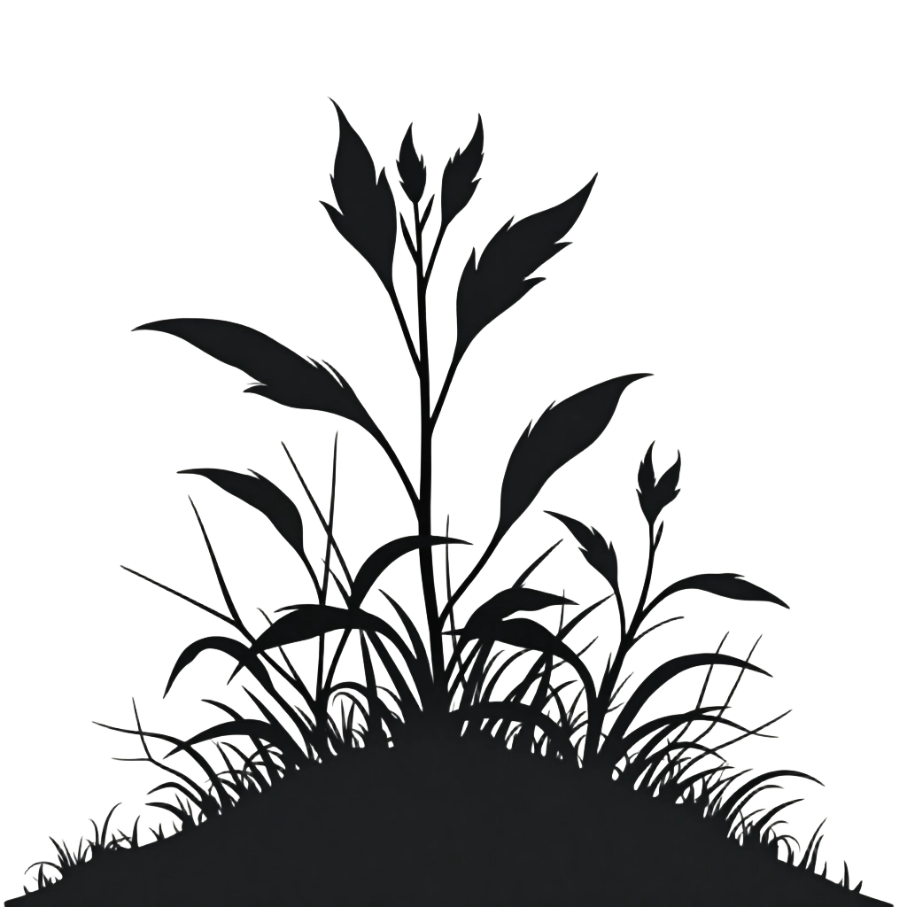 Elegant Monochrome Plant Silhouette